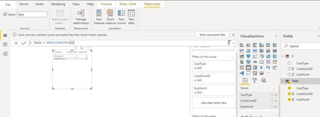 Table Manipulation Function In Power BI